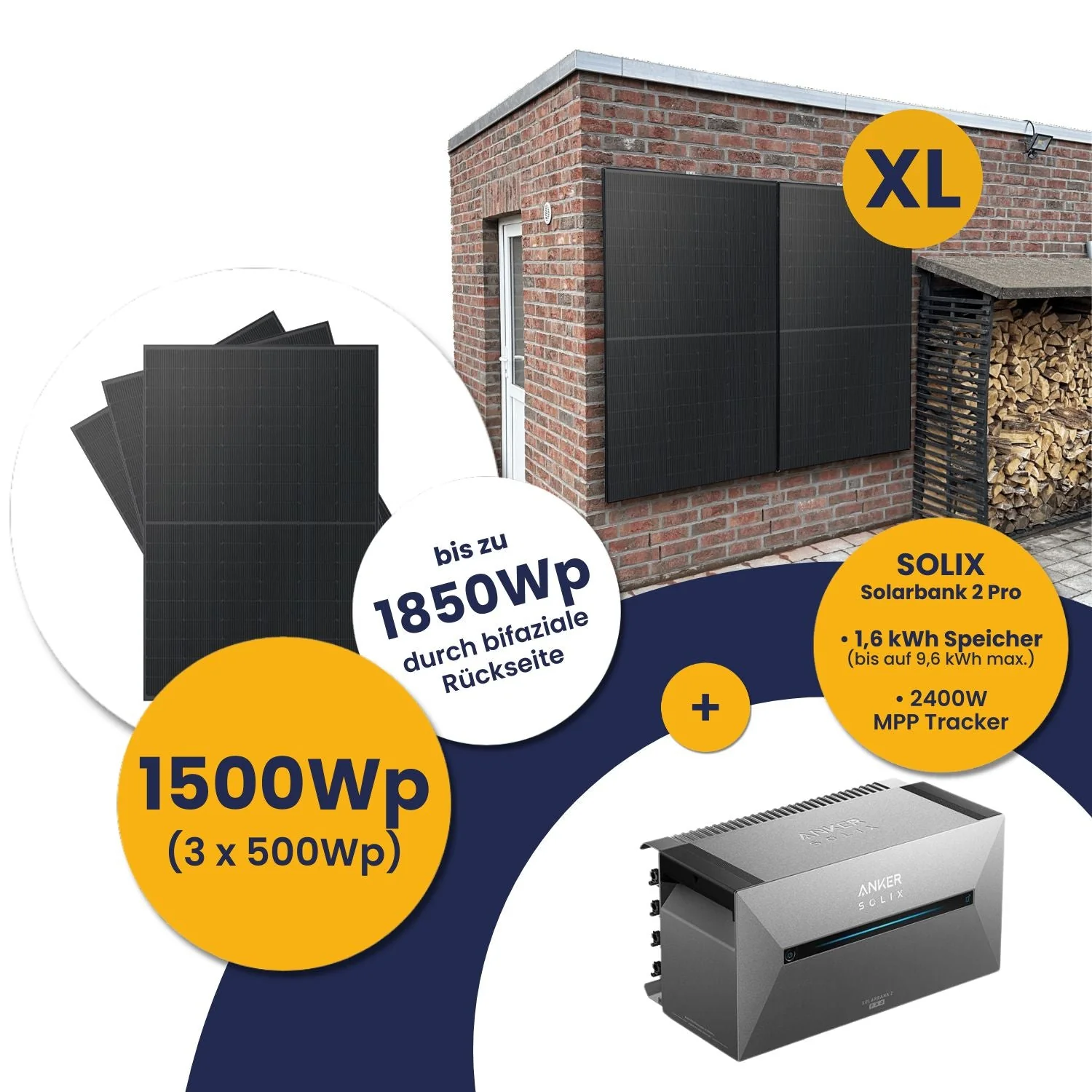 Anker Solarbank 2 E1600 Pro und Kleines Kraftwerk XL 1500Wp Trio mit optionaler Halterung - Image 11