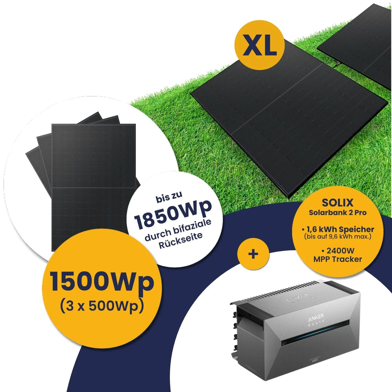 Anker Solarbank 2 E1600 Pro und Kleines Kraftwerk XL 1500Wp Trio mit optionaler Halterung - Image 9