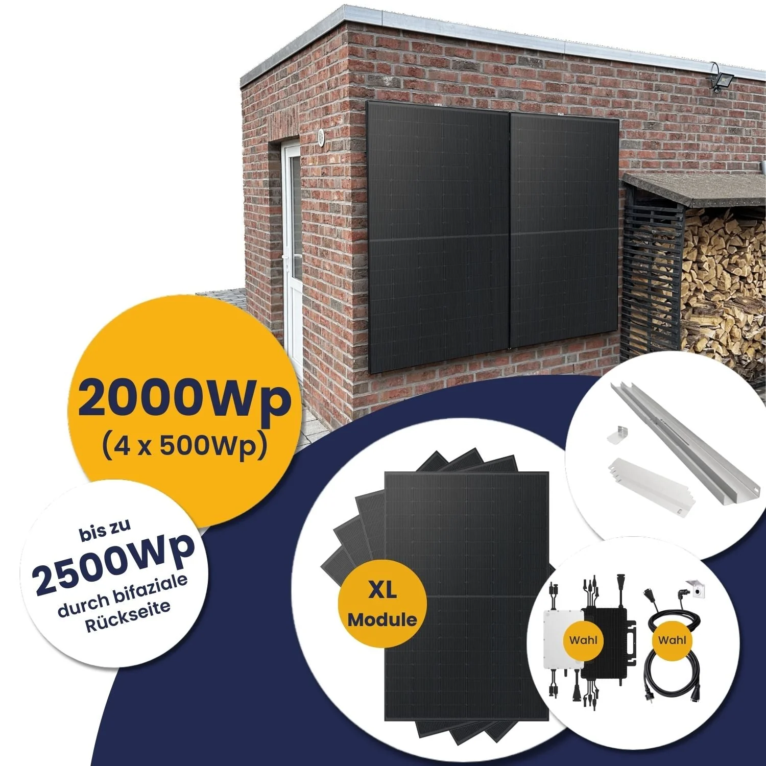 Kleines Kraftwerk x Energiemagazin - XL Quattro Komplettpaket mit optionaler Halterung (2000Wp+) Bifazial - Image 10