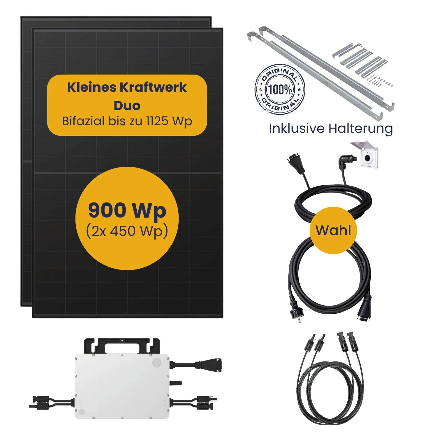 Kleines Kraftwerk Duo Gitterbalkon Komplettpaket (900Wp+) Bifazial - Image 6